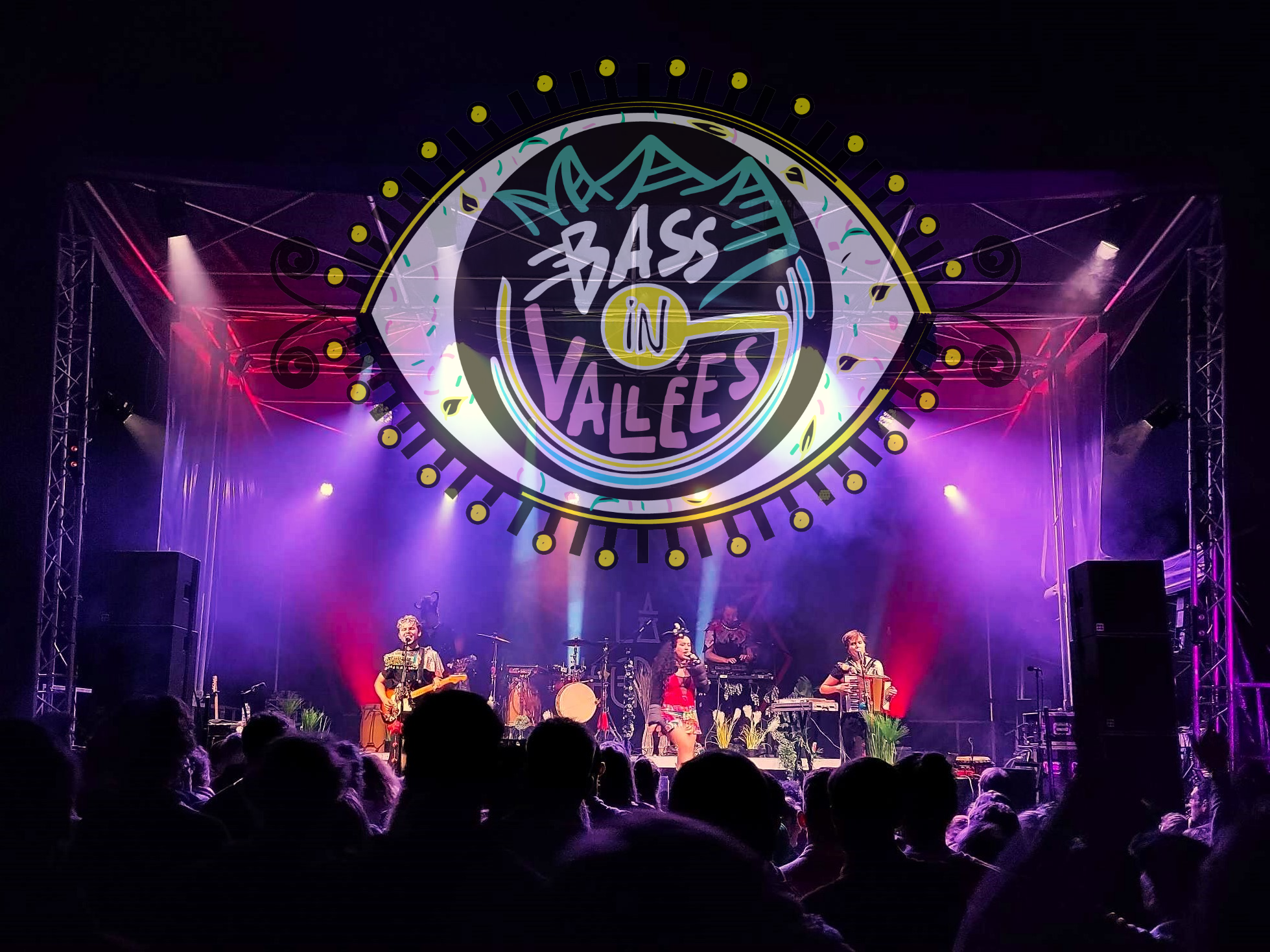 Groupe de musique sur la scène de Bass'in Vallées